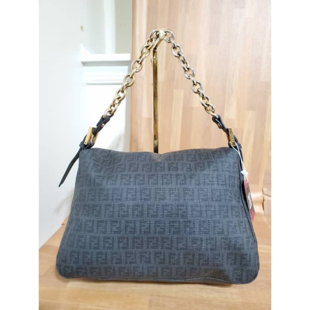 Authentic Fendi Tobacco Zuchinno Coated Canvas Mama Forever Shoulder Bag - Picture 2 of 12
